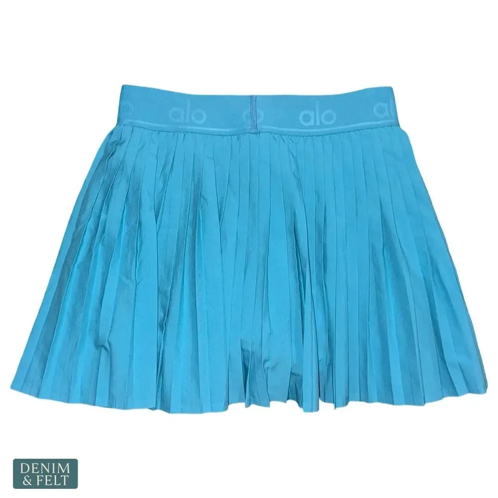 Alo Yoga Aces Tennis Skirt Shorts‎ Blue Splash Wrap Athletic Skort Size Small